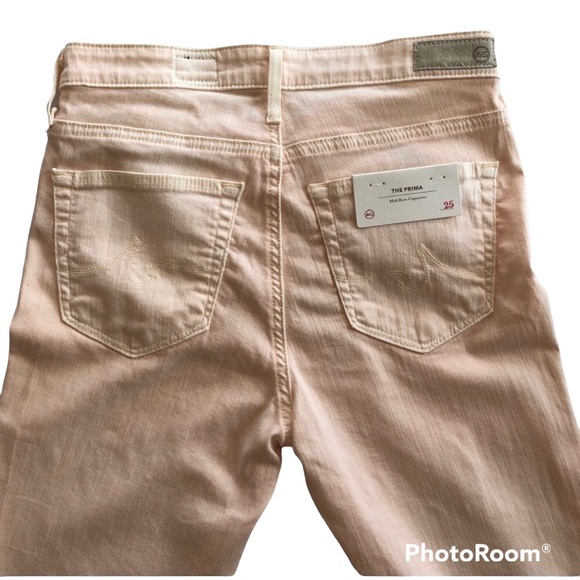HPπNEW AG Adriano Goldschmied Mid-Rise Blush/Pale Pink Prima Jeans - Picture 2 of 9